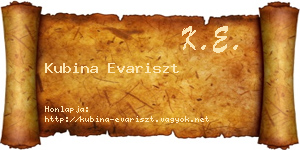 Kubina Evariszt névjegykártya